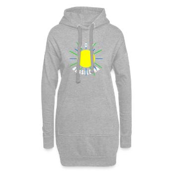 Brésilienne brasileira drapeau brésilien cadeau - Sweat-shirt à capuche long Femme - gris chiné - Devant