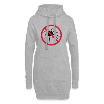 keine spinne verboten schild vogelspinne design cl - Hoodie-Kleid - Grau meliert - Vorne