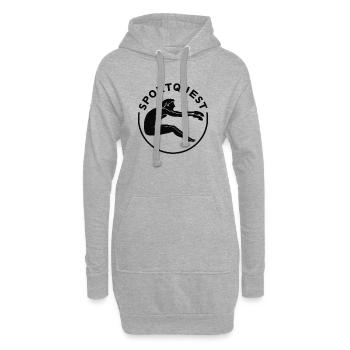 Sportquest Logo schwarz - Hoodie-Kleid - Grau meliert - Vorne