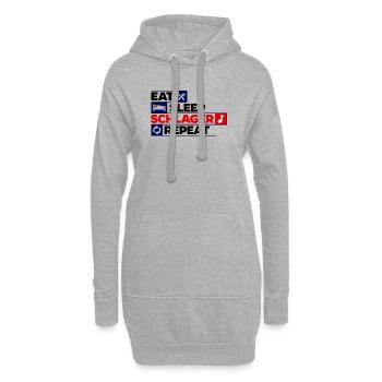 Schlager Repeat Wiederholen Schlagerfan Musik - Hoodie-Kleid - Grau meliert - Vorne