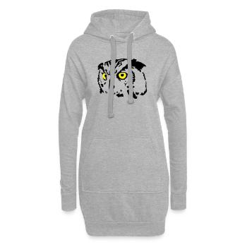 Eule - Hoodie-Kleid - Grau meliert - Vorne