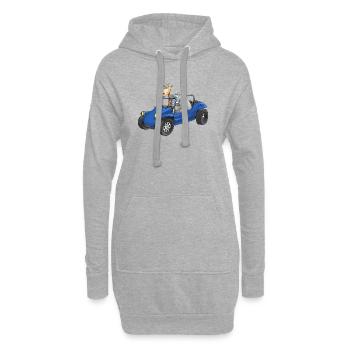 Éléphant et girafe en buggy - Sweat-shirt à capuche long Femme - gris chiné - Devant