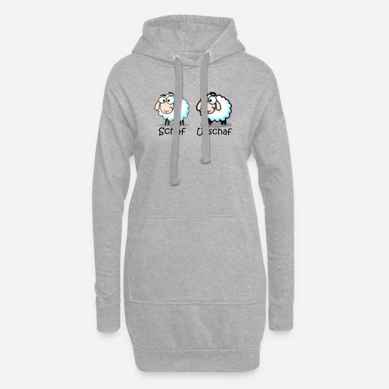 mouton - Sweat-shirt à capuche long Femme - gris chiné