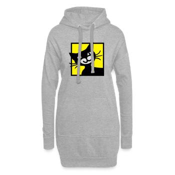 Katze - Hoodie-Kleid - Grau meliert - Vorne