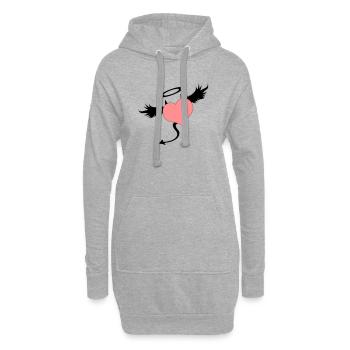 angel devil symbol - Hoodie Dress - heather grey - Front