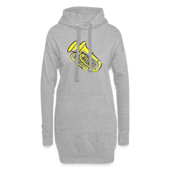 Tuba Blasmusiker - Hoodie-Kleid - Grau meliert - Vorne