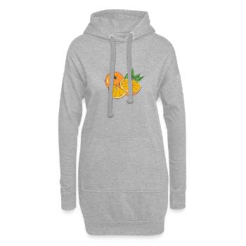 Orange d’été fruits délicieux plaisir cadeau - Sweat-shirt à capuche long Femme - gris chiné - Devant