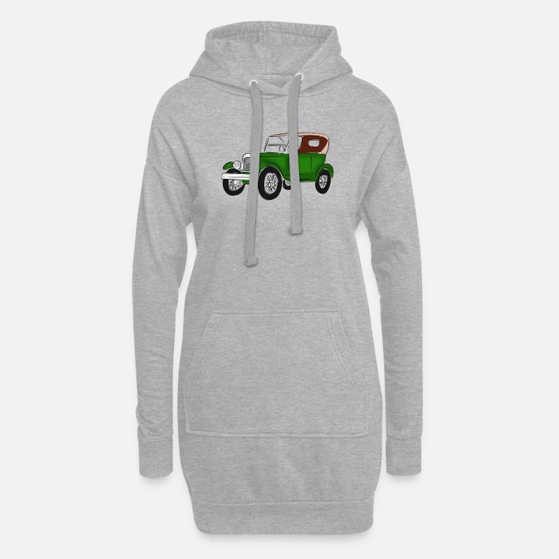 Oldtimerfarbenfroh, - Hoodie-Kleid - Grau meliert