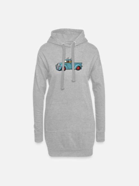 Prendre - Sweat-shirt à capuche long Femme - gris chiné