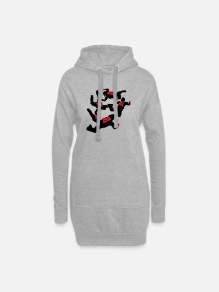 skydive - Hoodie-Kleid - Grau meliert
