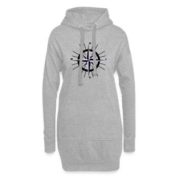 Nautische Kompass - Hoodie-Kleid - Grau meliert - Vorne