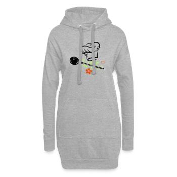 Cuillère en bois - Sweat-shirt à capuche long Femme - gris chiné - Devant