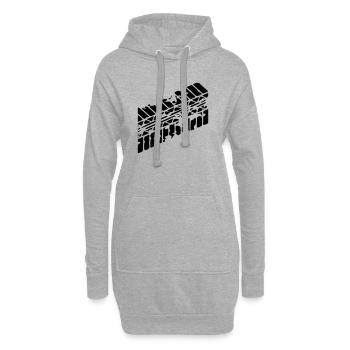 Reifenabdruck - Hoodie-Kleid - Grau meliert - Vorne