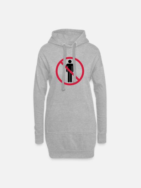 verboten schild keine menschen zone gebiet pictogr - Hoodie-Kleid - Grau meliert