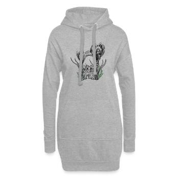 Garden Flower Castle - Sweat-shirt à capuche long Femme - gris chiné - Devant