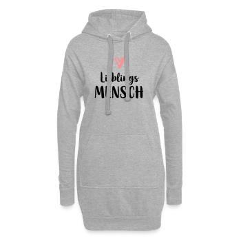 Lieblings Mensch Herz Geschenk Vatertag Geburtstag - Hoodie-Kleid - Grau meliert - Vorne