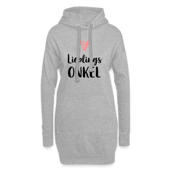 Lieblings Onkel Herz Geschenk Geburtstag - Hoodie-Kleid - Grau meliert - Vorne