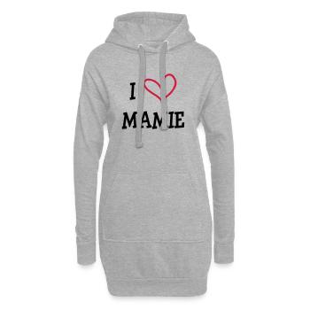 I Love GrandMa - Hoodie-Kleid - Grau meliert - Vorne