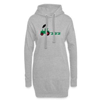 traktor trecker pflug - Hoodie-Kleid - Grau meliert - Vorne