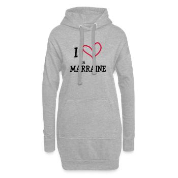Ich liebe meine Patin - Hoodie-Kleid - Grau meliert - Vorne