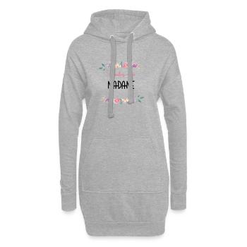 Design floral message personnalisable jeune mariée - Sweat-shirt à capuche long Femme - gris chiné - Devant