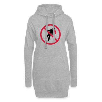 vomir interdit bouclier pas de sang drôle vomi - Sweat-shirt à capuche long Femme - gris chiné - Devant