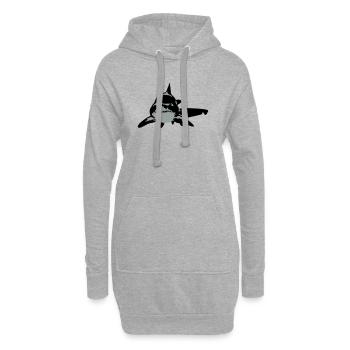shark - Hoodie Dress - heather grey - Front
