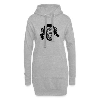 singe - Sweat-shirt à capuche long Femme - gris chiné - Devant
