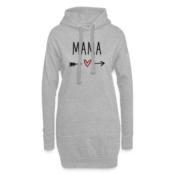 Mama Herz Pfeil Liebe Muttertag Geschenk - Hoodie-Kleid - Grau meliert - Vorne