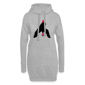 Hip Hop - Hoodie-Kleid - Grau meliert - Vorne