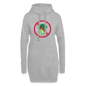 pas de brocoli zone de protection interdite vitamines saines - Sweat-shirt à capuche long Femme - gris chiné - Devant