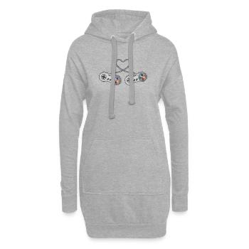 DreamTeam Controller A Gaming Game Konsole - Hoodie-Kleid - Grau meliert - Vorne