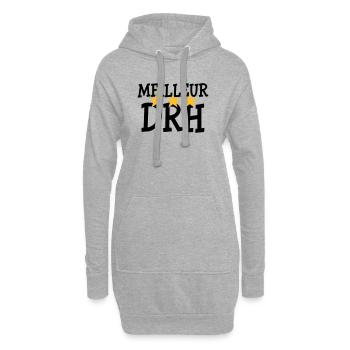 Meilleur DRH - Sweat-shirt à capuche long Femme - gris chiné - Devant