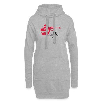 biathlon - Sweat-shirt à capuche long Femme - gris chiné - Devant