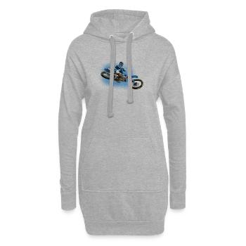 motocross - Sweat-shirt à capuche long Femme - gris chiné - Devant