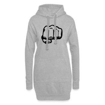 poing - Sweat-shirt à capuche long Femme - gris chiné - Devant