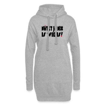 Nützt ja nix, Is wie Is - Hoodie-Kleid - Grau meliert - Vorne