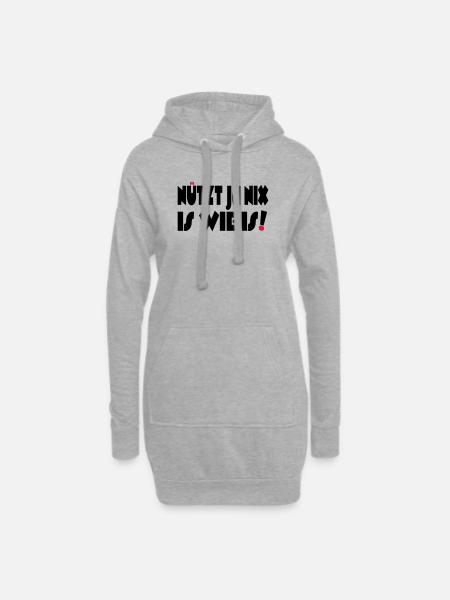 Nützt ja nix, Is wie Is - Hoodie-Kleid - Grau meliert