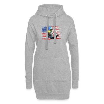 aigle USA - Sweat-shirt à capuche long Femme - gris chiné - Devant