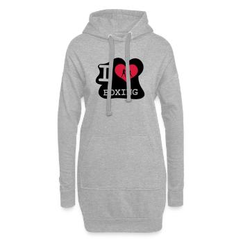 I Love Boxing - Hoodie-Kleid - Grau meliert - Vorne