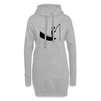 Eine Junge mit einer Angel - Hoodie-Kleid - Grau meliert - Vorne