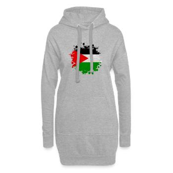 Palestine Taches / drapeau cadeau Islamabad - Sweat-shirt à capuche long Femme - gris chiné - Devant