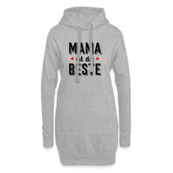 Mama ist die Beste – Geschenk zum Muttertag 2023 - Hoodie-Kleid - Grau meliert - Vorne