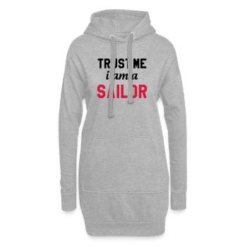 Trust me I am a Sailor - Sweat-shirt à capuche long Femme - gris chiné - Devant