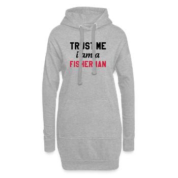 Trust Me I am a Fisherman - Sweat-shirt à capuche long Femme - gris chiné - Devant