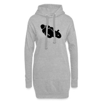 véhicule - Sweat-shirt à capuche long Femme - gris chiné - Devant