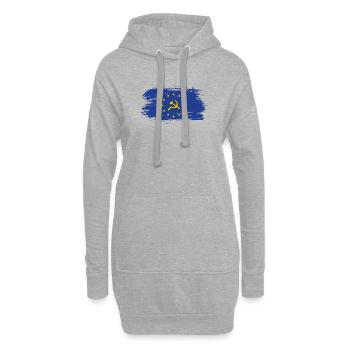 Europa Flagge mit Hammer und Sichel / Geschenk - Hoodie-Kleid - Grau meliert - Vorne