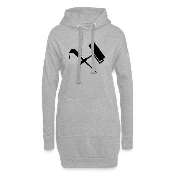 pinsel rolle maler handwerk - Hoodie-Kleid - Grau meliert - Vorne