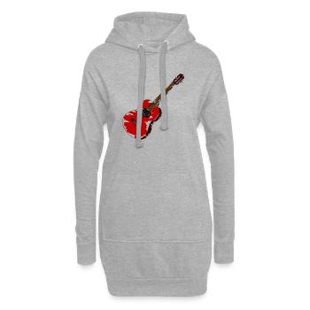 Gitarre Gitarrist Musiker - Hoodie-Kleid - Grau meliert - Vorne