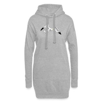 fliegende moewe urlaub fliegen - Hoodie-Kleid - Grau meliert - Vorne